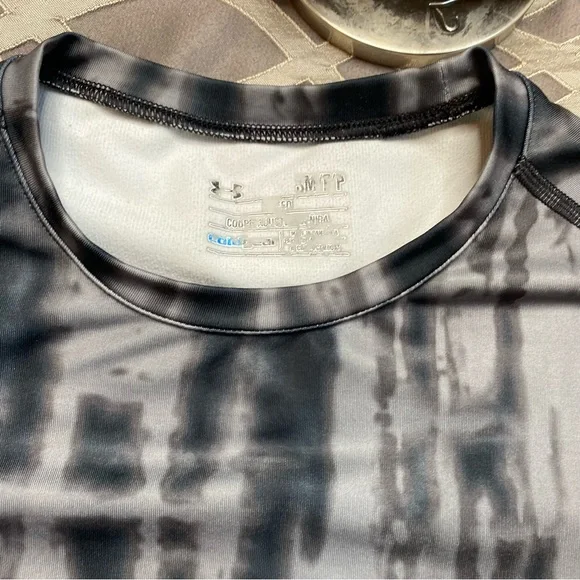 Long sleeve tie dye athletic shirt black gray - Picture 3 of 7